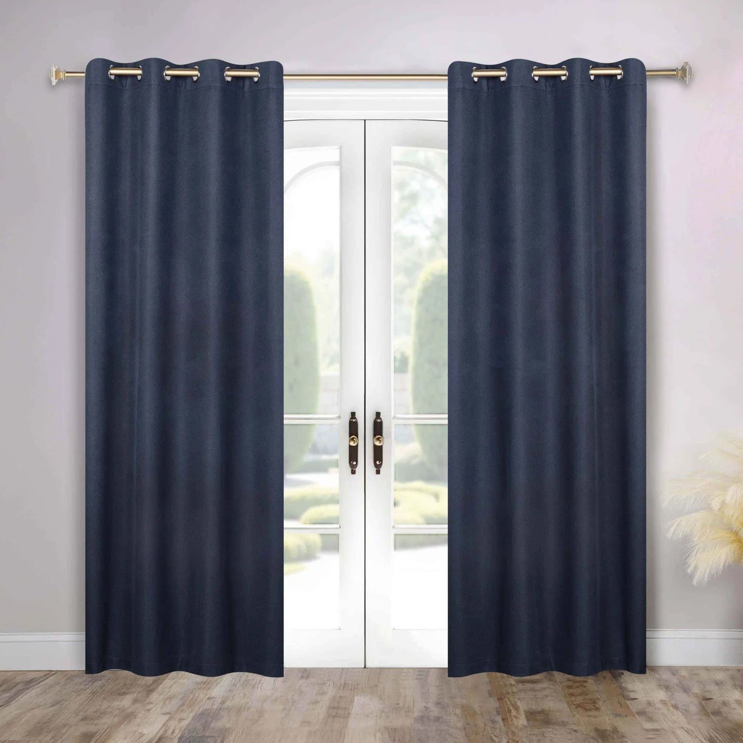 Nyan 100% Blackout Machine Washable Grommet Curtains. Set of 2 Panels