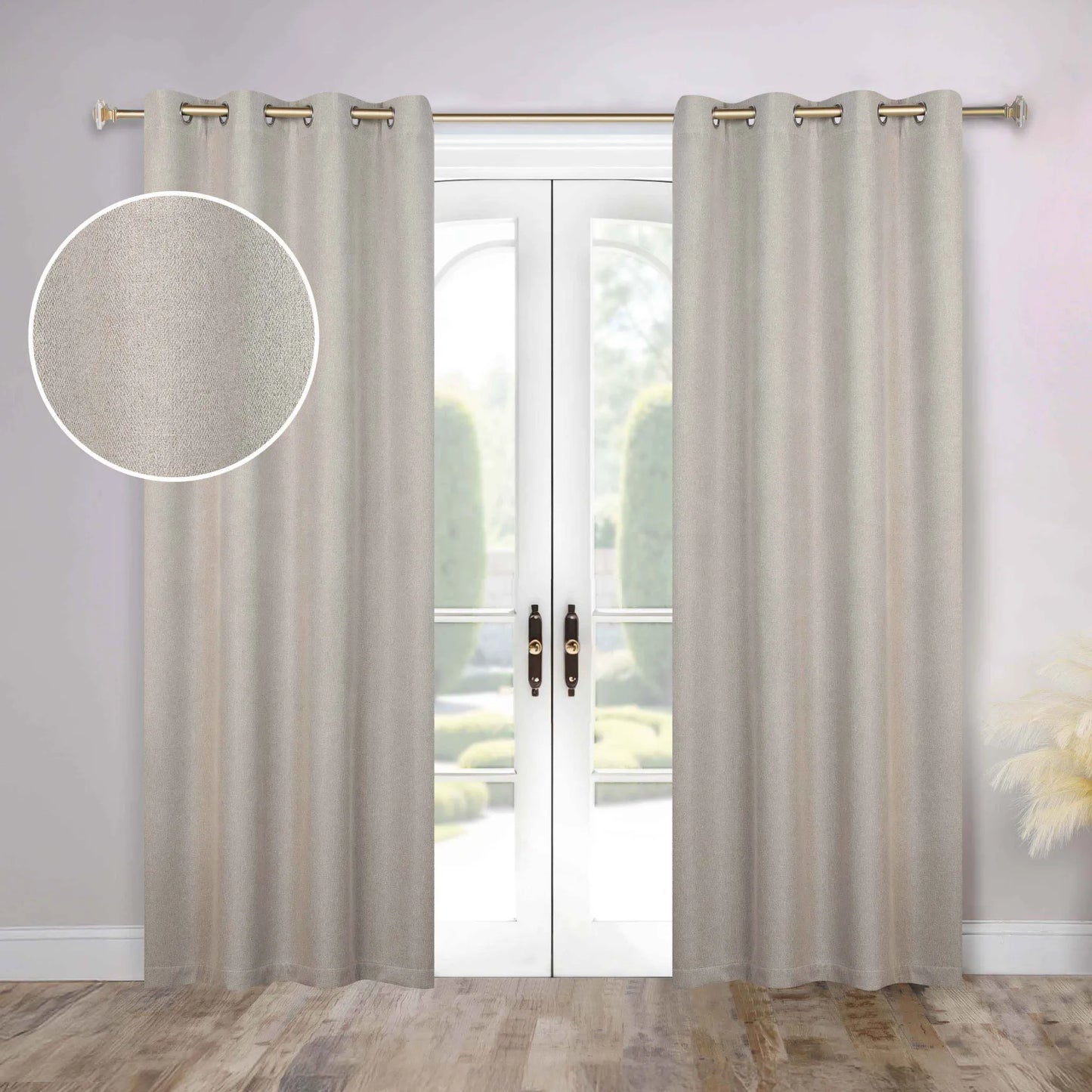 Nyan 100% Blackout Machine Washable Grommet Curtains. Set of 2 Panels