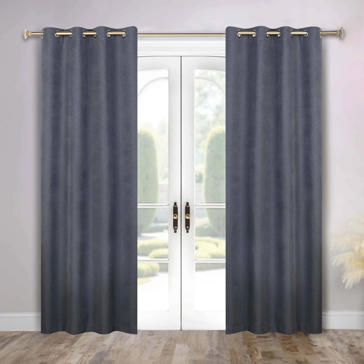 Neal 100% Blackout Machine Washable Grommet Curtains. Set of 2 Panels