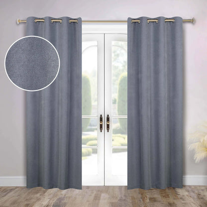 Neal 100% Blackout Machine Washable Grommet Curtains. Set of 2 Panels