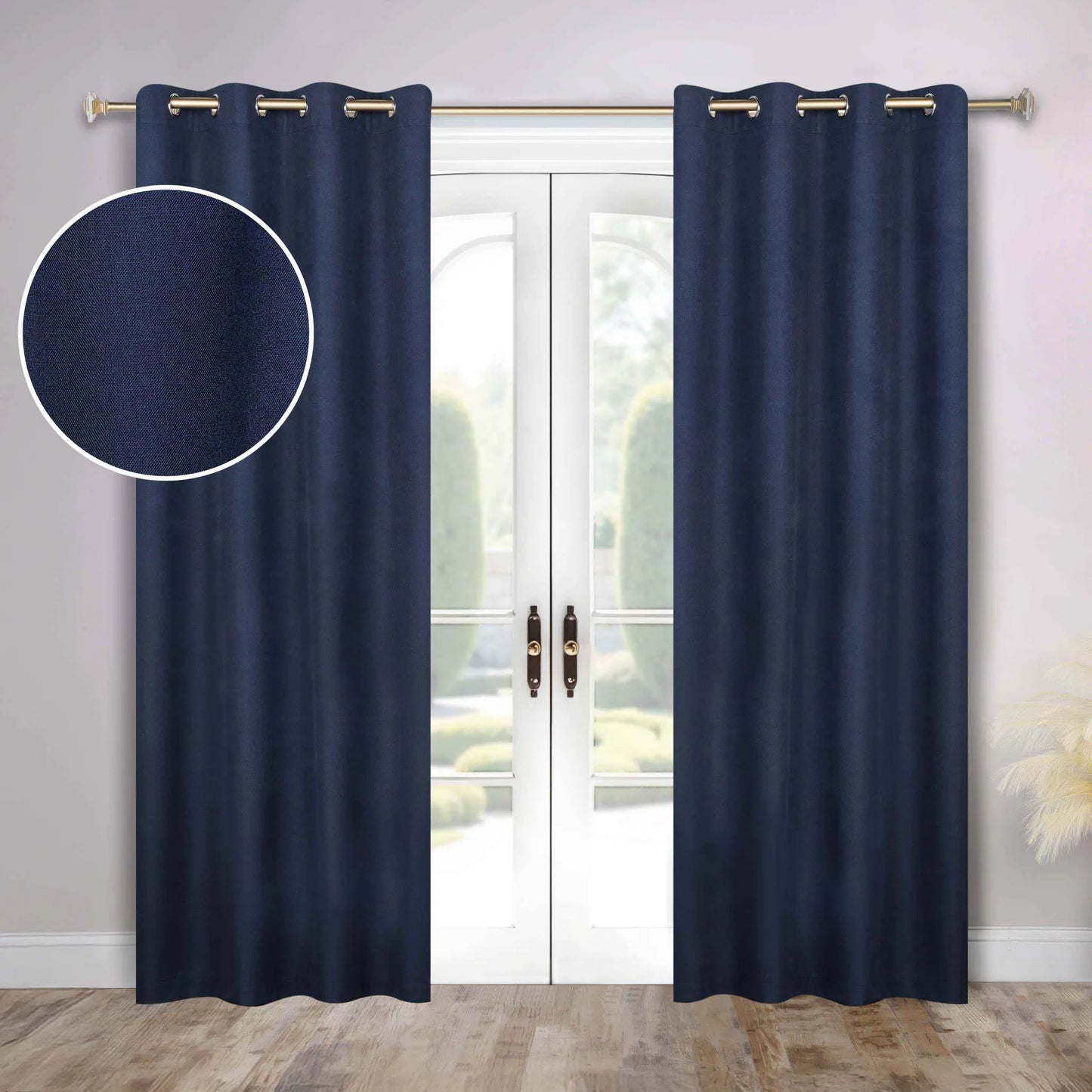 Neal 100% Blackout Machine Washable Grommet Curtains. Set of 2 Panels