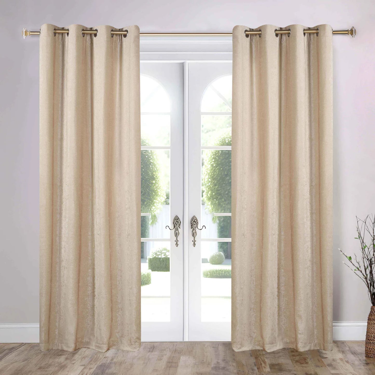 Noor Semi-Blackout Chenille Washable Grommet Curtains. Set of 2 Panels