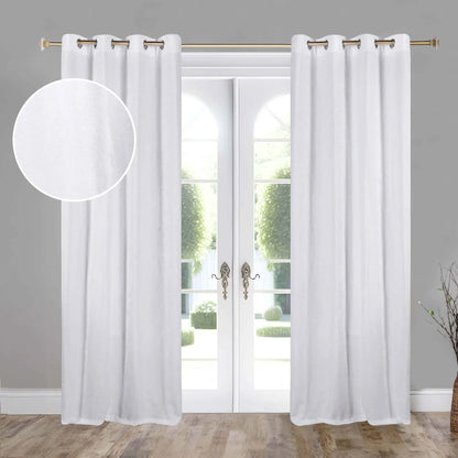 Noor Semi-Blackout Chenille Washable Grommet Curtains. Set of 2 Panels