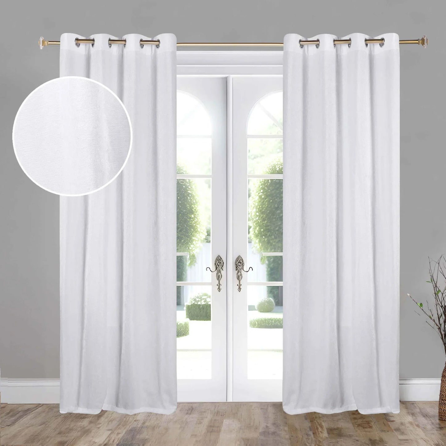 Noor Semi-Blackout Chenille Washable Grommet Curtains. Set of 2 Panels