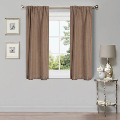 Linen Pattern Washable Room Darkening Blackout Curtains. Set of 2
