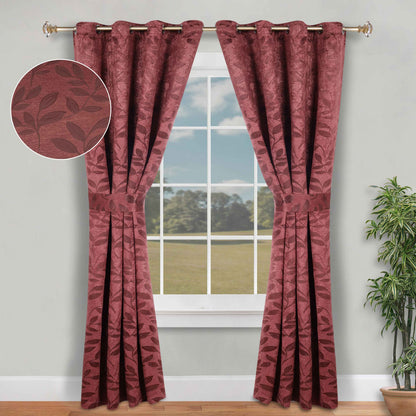 Leaves Room Darkening Washable Blackout Curtain Panels. Set of 2