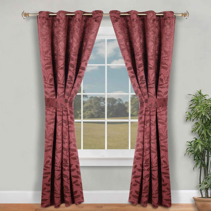 Leaves Room Darkening Washable Blackout Curtain Panels. Set of 2