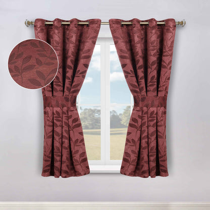 Leaves Room Darkening Washable Blackout Curtain Panels. Set of 2