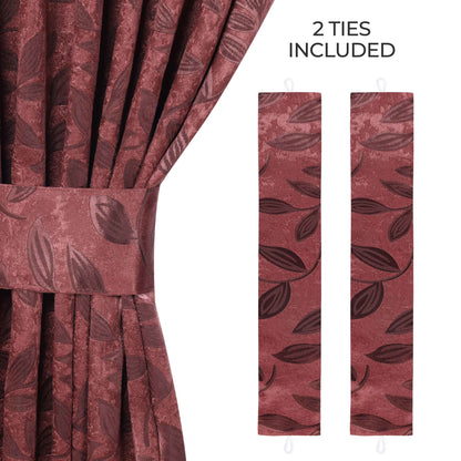 Leaves Room Darkening Washable Blackout Curtain Panels. Set of 2