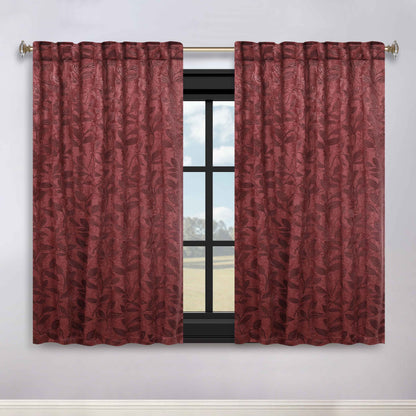 Leaves Room Darkening Back Tabs Blackout Curtain Panels. Set of 2