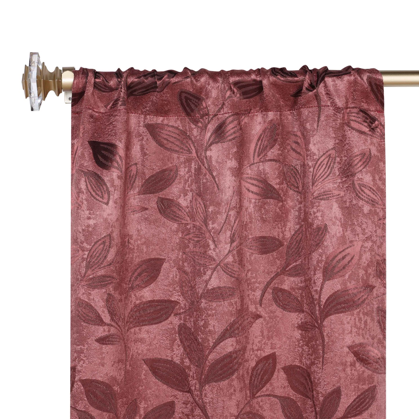 Leaves Room Darkening Washable Blackout Curtain Panels. Set of 2