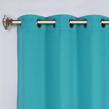 Classic Modern Solid Room Darkening Blackout Curtain Panels. Set of 2