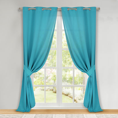 Classic Modern Solid Room Darkening Blackout Curtain Panels. Set of 2