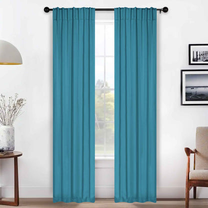 Solid Room Darkening Blackout Curtain Panels. Back Tabs. Set of 2