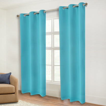 Classic Modern Solid Room Darkening Blackout Curtain Panels. Set of 2