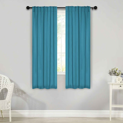 Solid Room Darkening Blackout Curtain Panels. Back Tabs. Set of 2