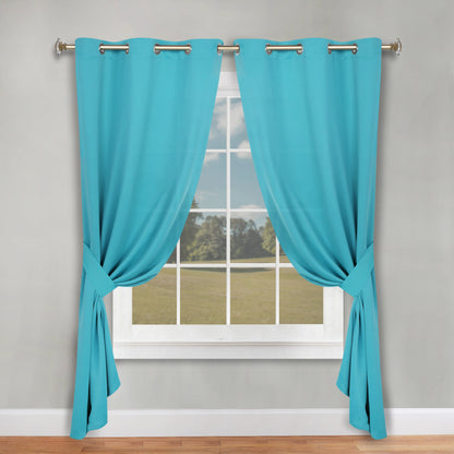 Classic Modern Solid Room Darkening Blackout Curtain Panels. Set of 2
