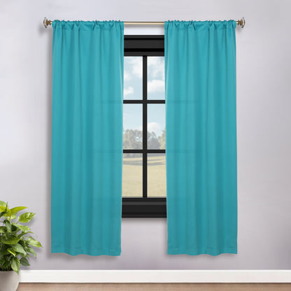 Solid Room Darkening Rod Pocket Blackout Curtain Panels. Set of 2