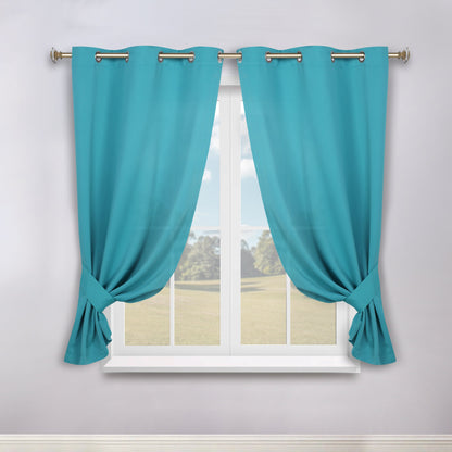 Classic Modern Solid Room Darkening Blackout Curtain Panels. Set of 2