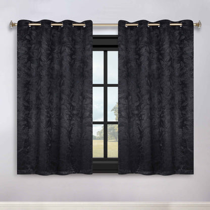 Leaves Room Darkening Grommet Blackout Curtain Panels. Set of 2