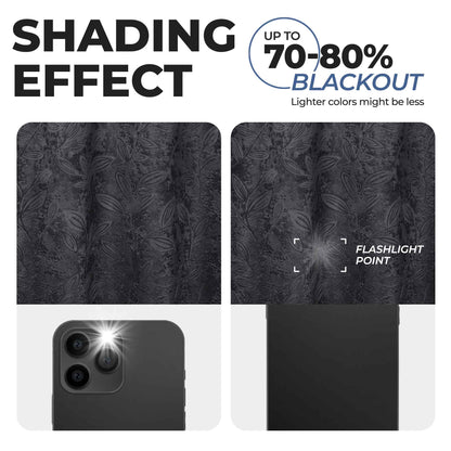 Leaves Room Darkening Grommet Blackout Curtain Panels. Set of 2