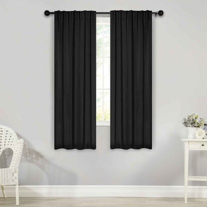 Solid Room Darkening Blackout Curtain Panels. Back Tabs. Set of 2