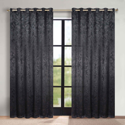 Leaves Room Darkening Grommet Blackout Curtain Panels. Set of 2