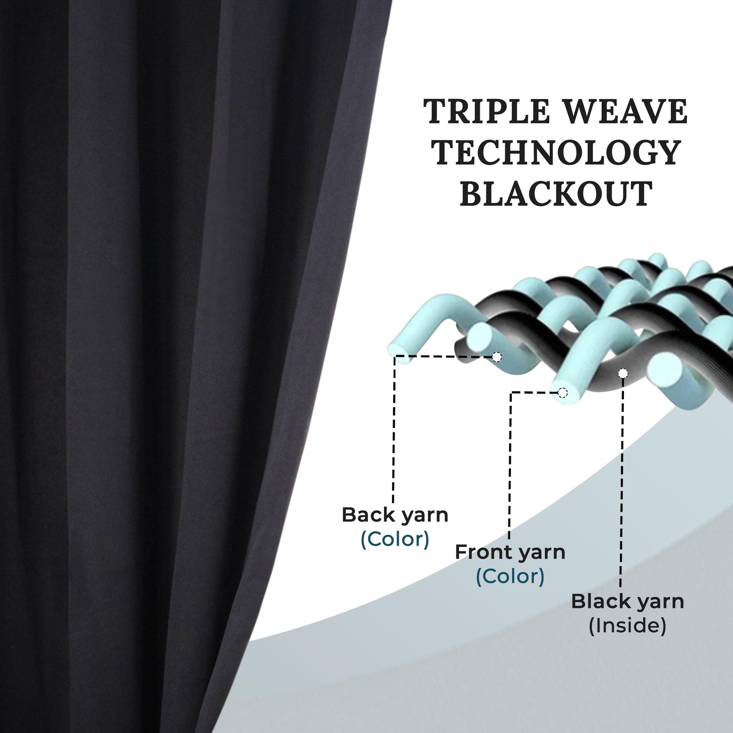 Solid Machine Washable Room Darkening Blackout Curtains. Set of 2