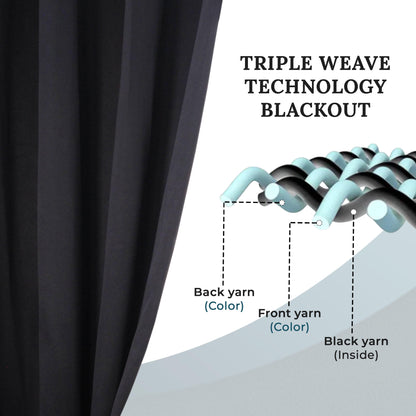 Solid Machine Washable Room Darkening Blackout Curtains. Set of 2