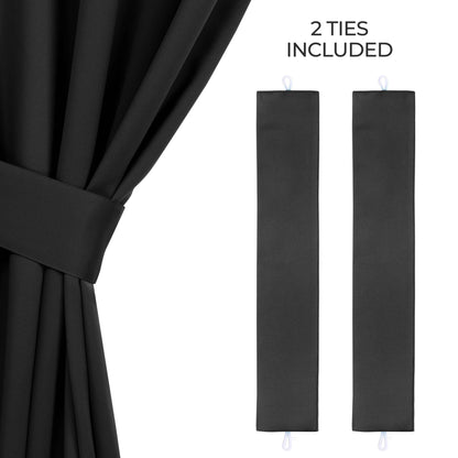 Classic Modern Solid Room Darkening Blackout Curtain Panels. Set of 2