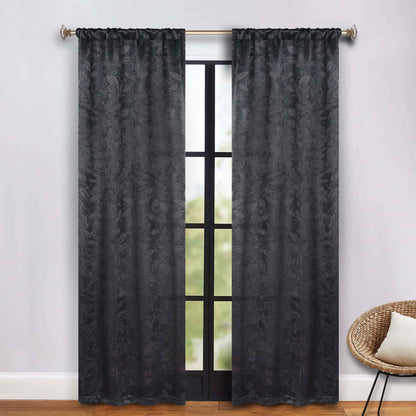 Leaves Room Darkening Washable Blackout Curtain Panels. Set of 2