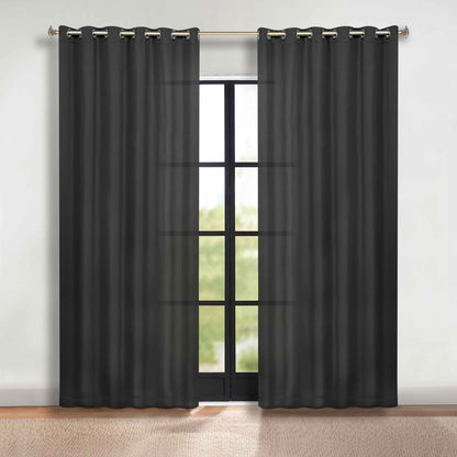 Classic Modern Solid Room Darkening Blackout Curtain Panels. Set of 2