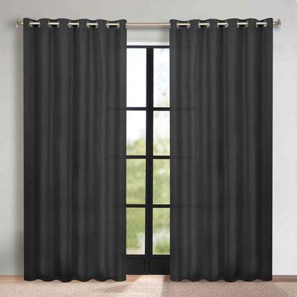 Classic Modern Solid Room Darkening Blackout Curtain Panels. Set of 2