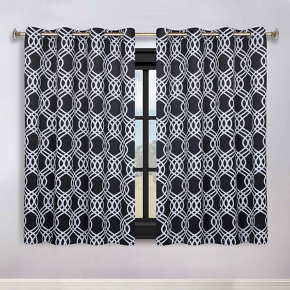Ribbon Trellis Washable Room Darkening Blackout Curtains. Set of 2
