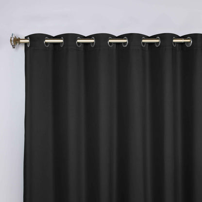 Classic Modern Solid Room Darkening Blackout Curtain Panels. Set of 2