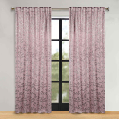 Leaves Room Darkening Back Tabs Blackout Curtain Panels. Set of 2