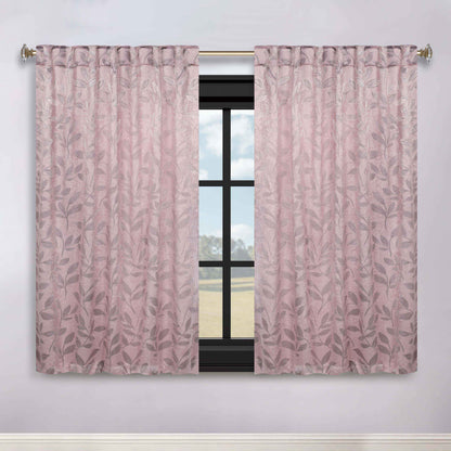 Leaves Room Darkening Back Tabs Blackout Curtain Panels. Set of 2