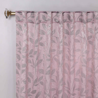 Leaves Room Darkening Back Tabs Blackout Curtain Panels. Set of 2