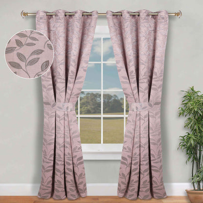 Leaves Room Darkening Washable Blackout Curtain Panels. Set of 2