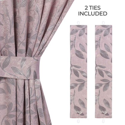 Leaves Room Darkening Washable Blackout Curtain Panels. Set of 2