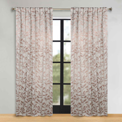 Leaves Room Darkening Back Tabs Blackout Curtain Panels. Set of 2