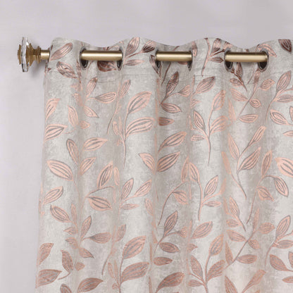 Leaves Room Darkening Washable Blackout Curtain Panels. Set of 2