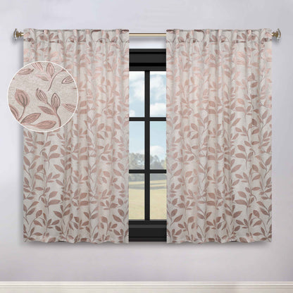 Leaves Room Darkening Back Tabs Blackout Curtain Panels. Set of 2