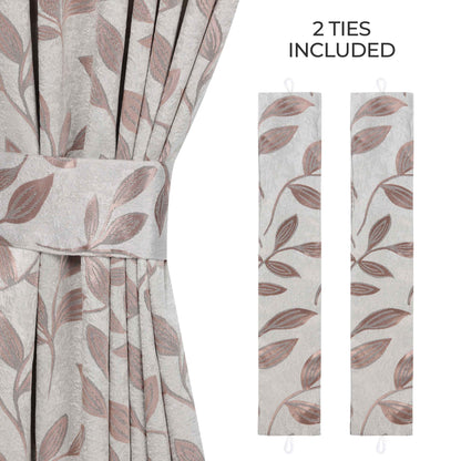 Leaves Room Darkening Washable Blackout Curtain Panels. Set of 2