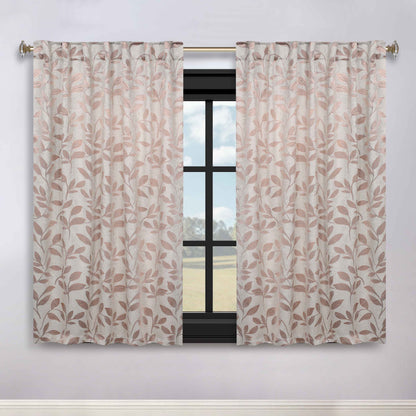 Leaves Room Darkening Back Tabs Blackout Curtain Panels. Set of 2