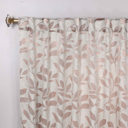 Leaves Room Darkening Back Tabs Blackout Curtain Panels. Set of 2