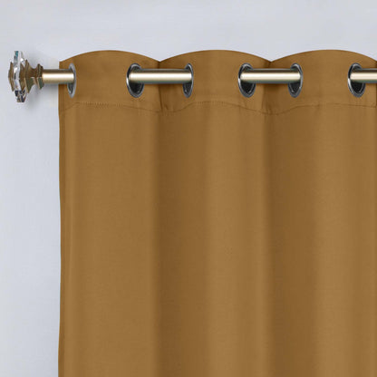 Classic Modern Solid Room Darkening Blackout Curtain Panels. Set of 2