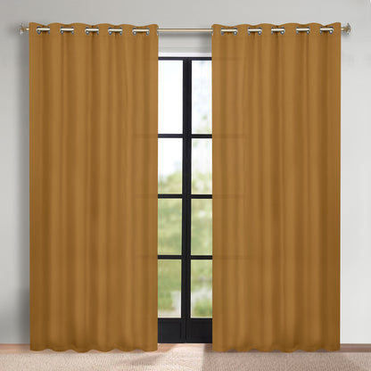 Classic Modern Solid Room Darkening Blackout Curtain Panels. Set of 2