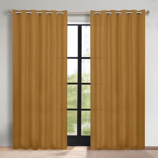 Classic Modern Solid Room Darkening Blackout Curtain Panels. Set of 2