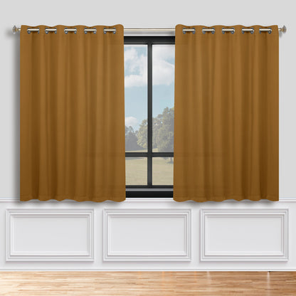 Classic Modern Solid Room Darkening Blackout Curtain Panels. Set of 2